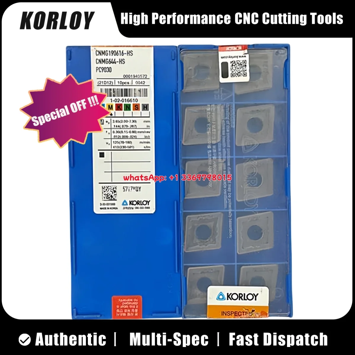 

KORLY Original CNMG CNMG1204 04 08 12 CNMG1606 12 16 CNMG1906 12 16 -GS HA HM HS PC9030 PC9530 Turning Insert 10pcs