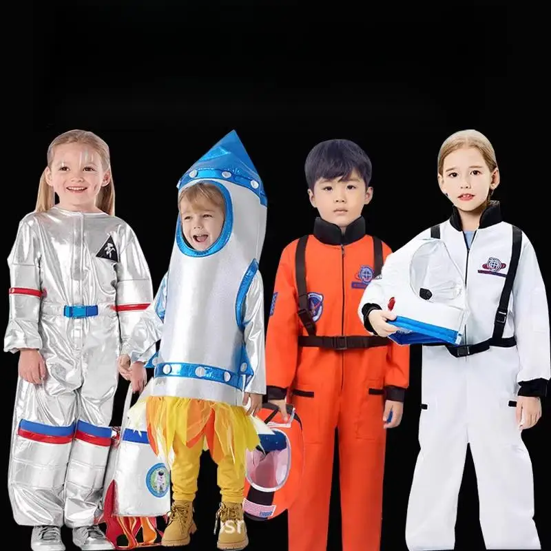 

Children's Space Theme Rocket Costume Kindergarten Station Astronaut Professional Technology Sense Performance Wear