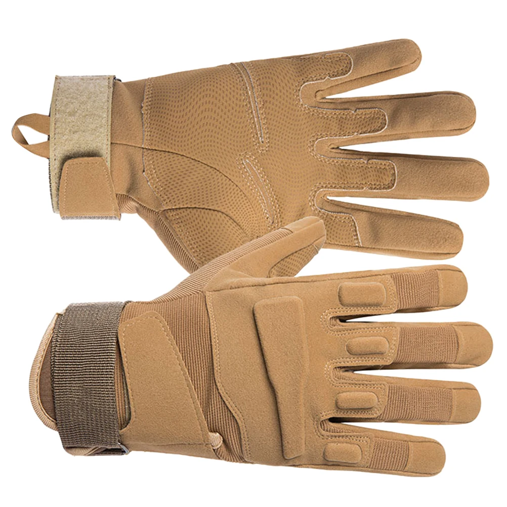 

1Pair Outdoor Full-Finger Mountaineering Cycling Gloves Sand Color Large Anti-Slip Protective Gloves for Motorcycle Hiking