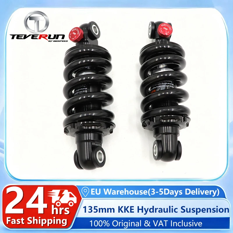 DOSTĘPNE W MAGAZYNIE W UE: 135 mm, hydrauliczne zawieszenie KKE do hulajnóg Teverun Fighter Mini/Mini Pro/Kukirin G4, oryginalny amortyzator.