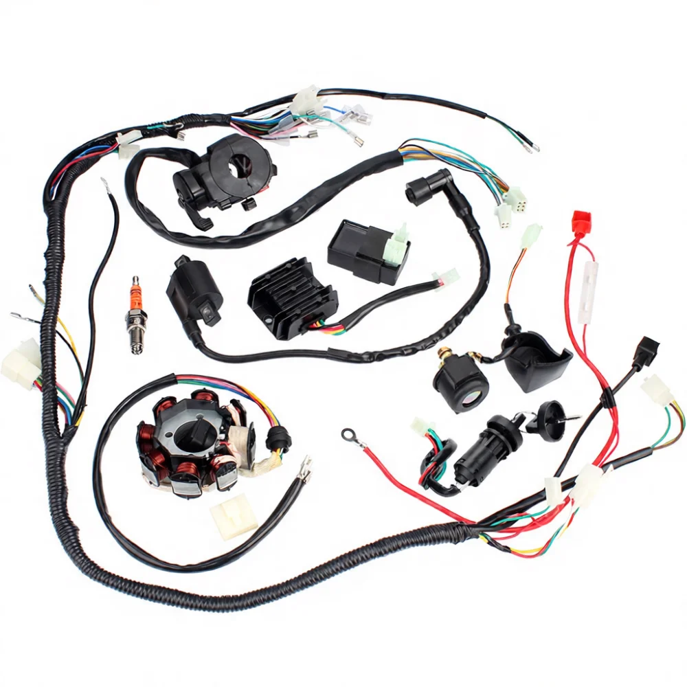 Wiring Loom CDI Ignition Kit For 150cc 200cc 250cc ATV Quad Bike Electrical Circuit Restoration Repair Components Parts