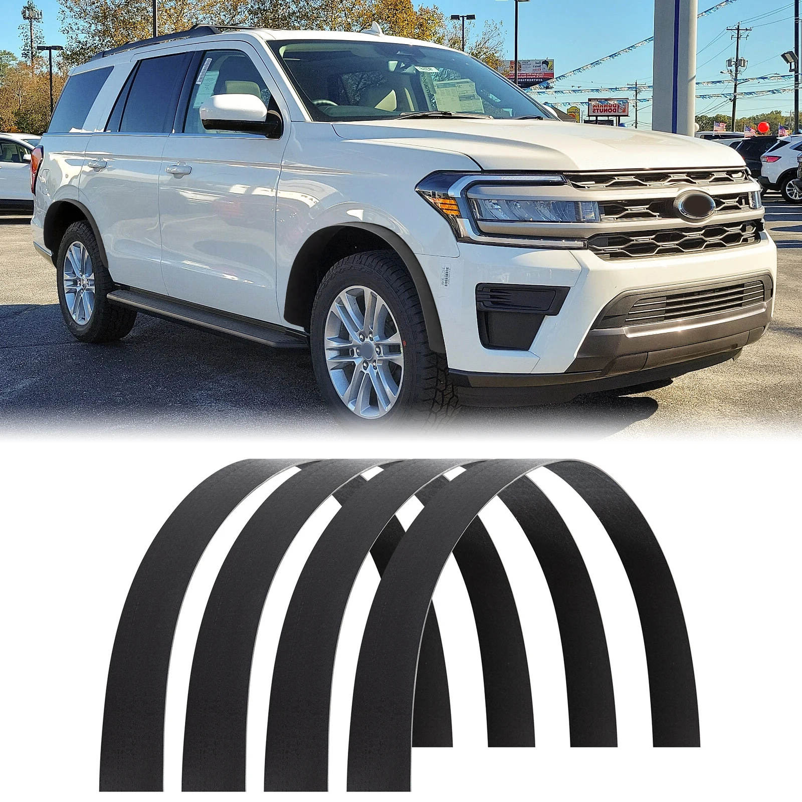 

4x Car Flexible Fender Flares Wheel Arch Wider Body Kits For Ford Expedition 6"