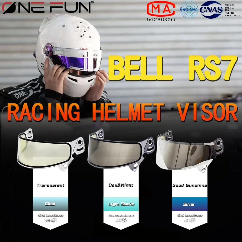 

Lens for BELL RS7 RS7 PRO CARBON RS7K GP3 HP7 SE07 Racing Touring Car Helmet Visor Accessories - Replacement Tinted ShieldColor