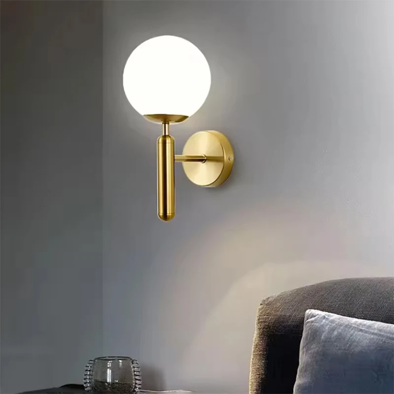 

Modern LED Wall Lamp Night Stand Golden Metal Sconce with 3 Color Dimming Foyer Dining Room Decorative Wall Light room decor