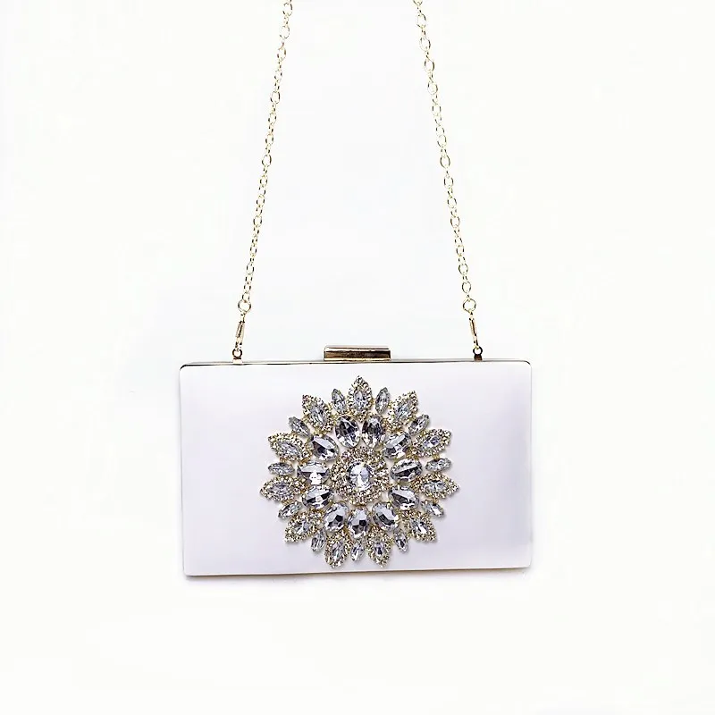 White Women Clutch Bag Wedding Clutch Purse Bridal Evening Crystal Summer Bags for Women 2021 Luxury Small Crossbody Bags