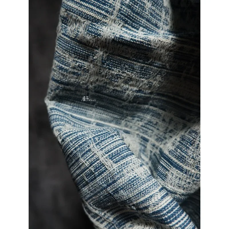 Three-dimensional Open-stitch Jacquard Texture Pattern Washed Denim Diy Designer Fabric/half Yard Price