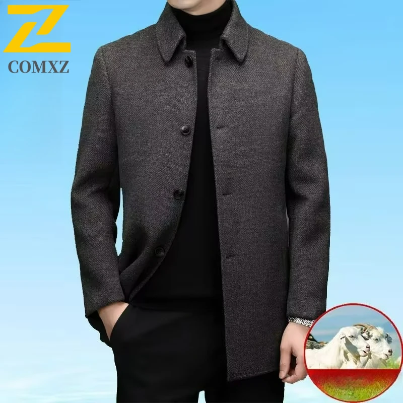 

2025 Men Premium Wool Overcoat Winter Fashion Business Style Wool Coats Outdoor Casual Multi Functional Windproof TrenchCoat