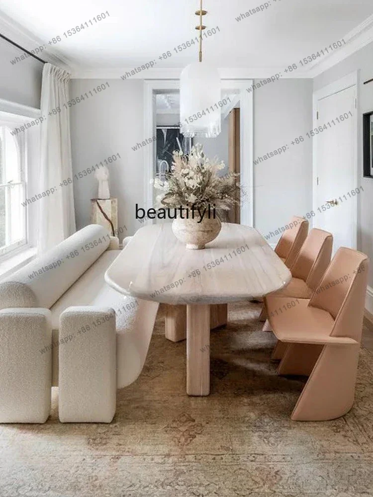 

Custom Mid-Ancient Retro Solid Wood Dining Table Art Silent Oval Log Nordic Solid Wood Bed & Breakfast Dining Table furniture