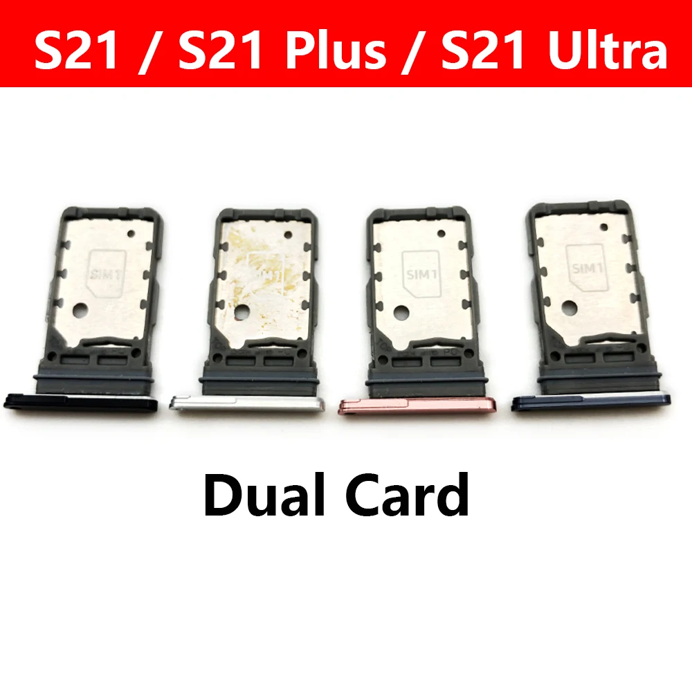 New For Samsung S21 S20 Plus Ultra Fe Dual SIM Card Slot SD Card Tray Holder Adapter Replacement Spare Parts