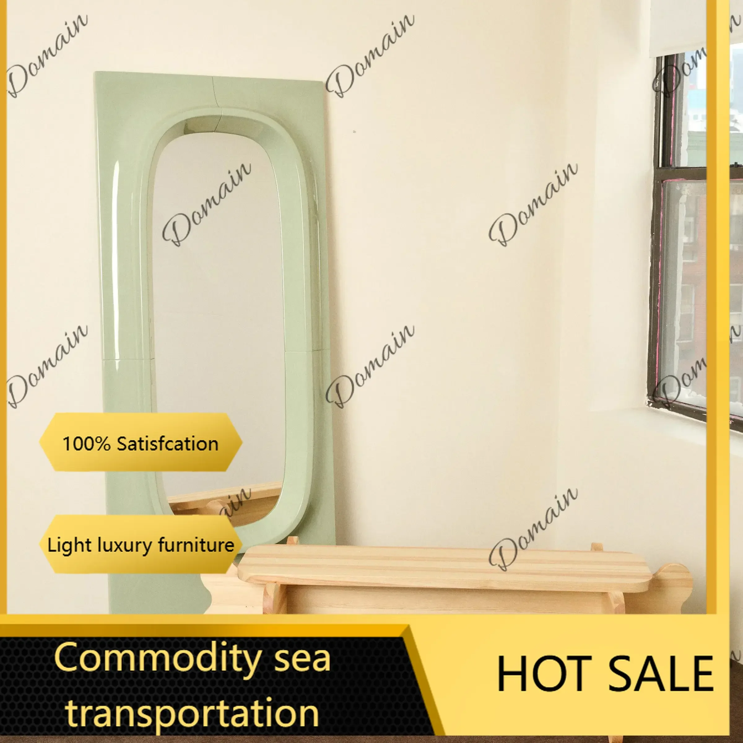 G K X46 Advanced Rectangular Floor Mirror High Definition Ultra-white Wall-mounted Dressing Mirror Household Bedroom Dressing Mi