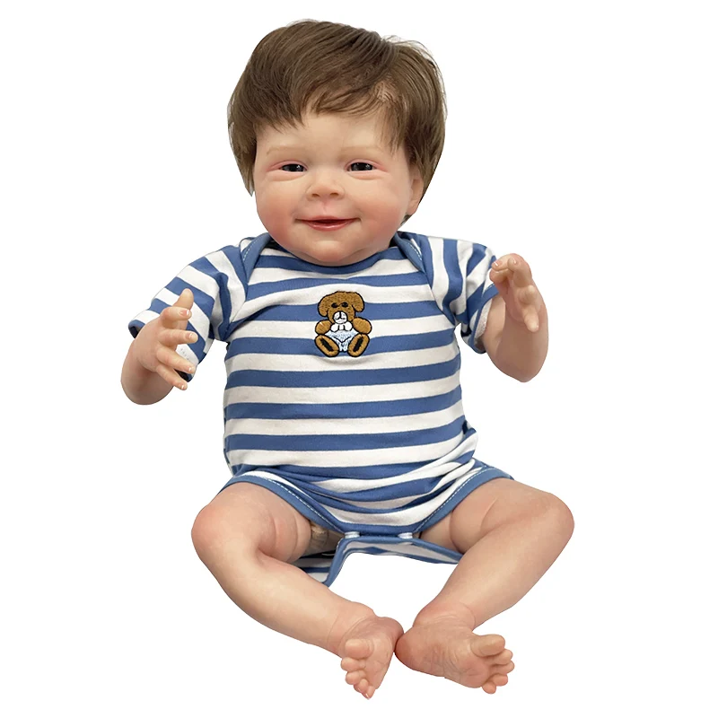 

19 Inch 48cm Realistic Siliocne Reborn Dolls Sebastian Cotton Body Hand Rooted Hair Dolls for Children