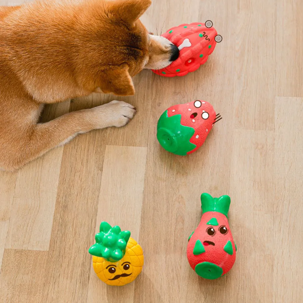 Jouet pour chien en latex en forme de fruit, résistant à l'usure, portable, interactif, pour mâcher et griffer, résistant aux morsures, fourniture pour chiot à usage domestique