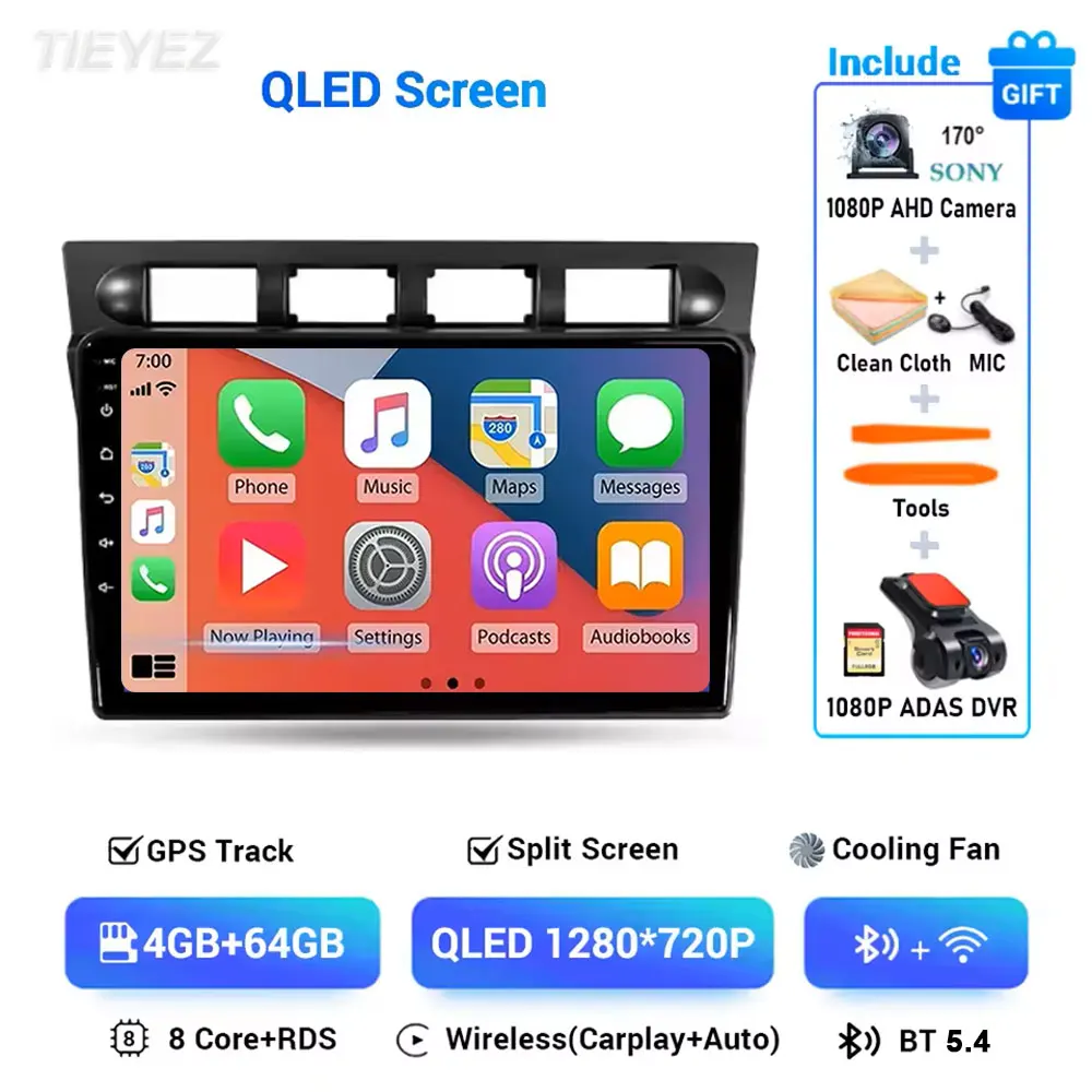 Android 15 Carplay Auto Multimedia Voor Kia Morning Picanto 2004-2007 2 K Radio Stereo WIFI GPS Navigatie WIFI 4G BT DSP DVD