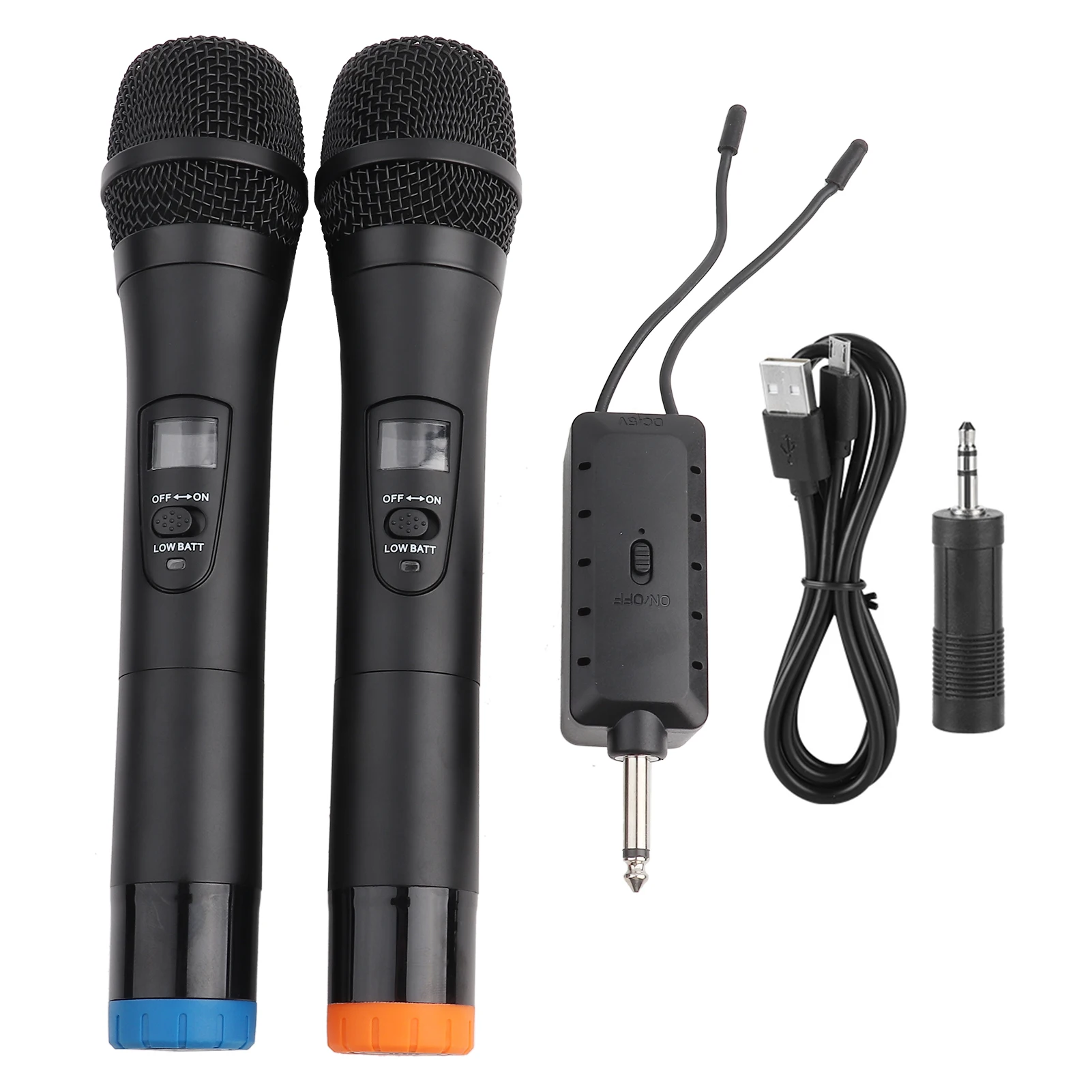 1 to 2 Universal Wireless Handheld Microphone with Receiver for Amplifier Multimedia for Karaoke Business Meeting