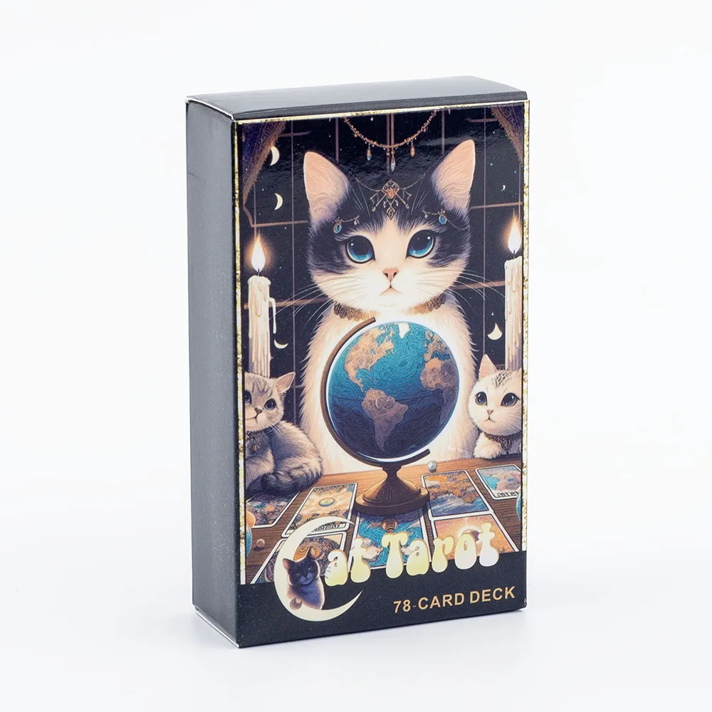 Cat Tarot A 78 Card Deck High Quality English Version Board Game for Easy and Fun Fortune Telling Perfect for Family Gatherings