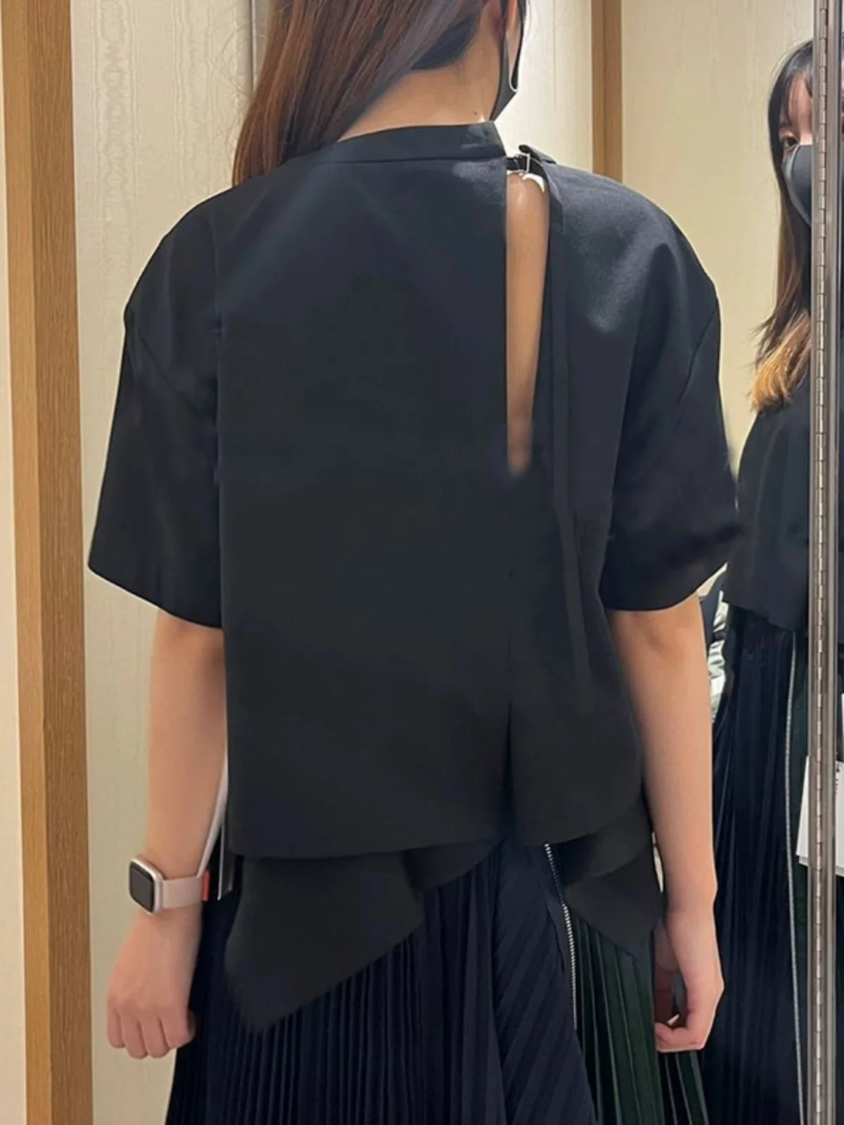 

FOG SACAI Весна Лето круглая женская футболка Ne ort Sve с разрезом Sa Ba Faionable Casual из смеси полиэстера