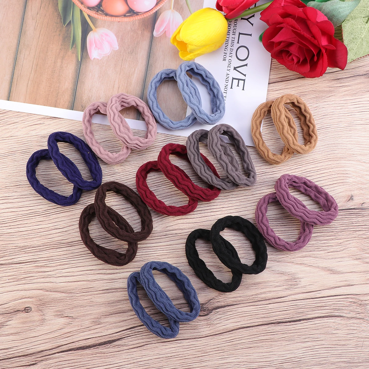 

20Pcs Elastic Hair Bands Women Girls Ponytail Holders Bright Colors Environmental Material NonDamaging Elastic Secure Gentle