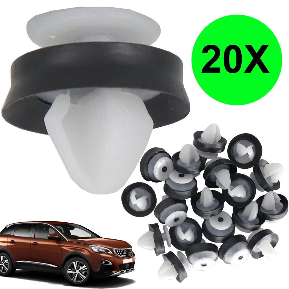 20X Car Door Trim Panel Clips Interior Headlining Lining Retainer Fastener For Peugeot 306 307 308 508 3008 5008 OE# 6991Y8