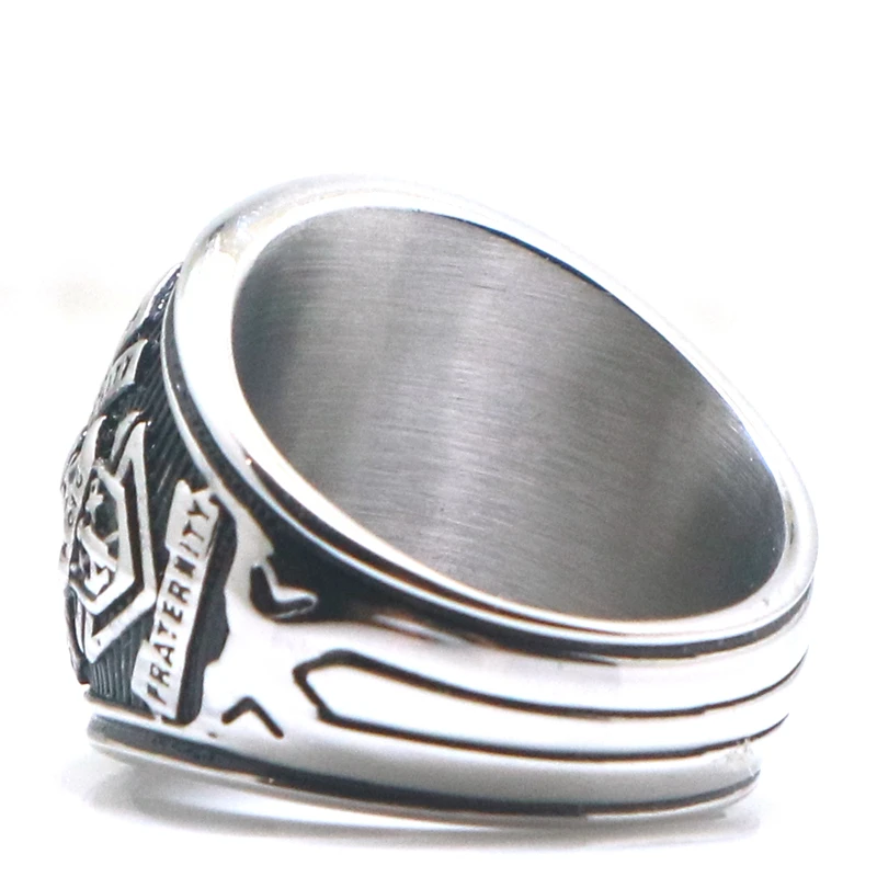 Unisex 316L Stainless Steel K of C Christianity Catholicism Blue Stone Ring Since 1882