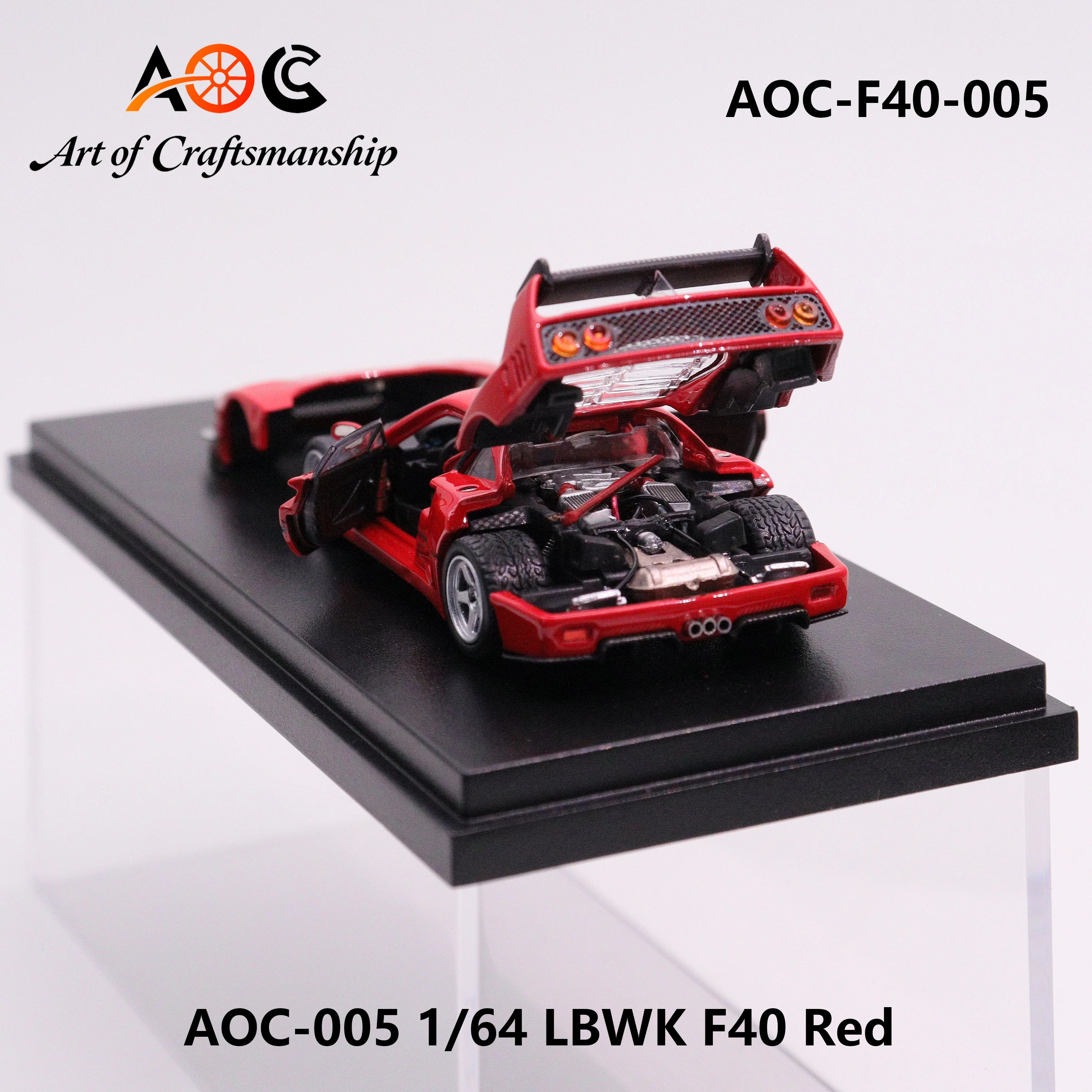 **Vorbestellung**AOC 1:64 LBWK F40 Rotes Druckguss-Modellauto
