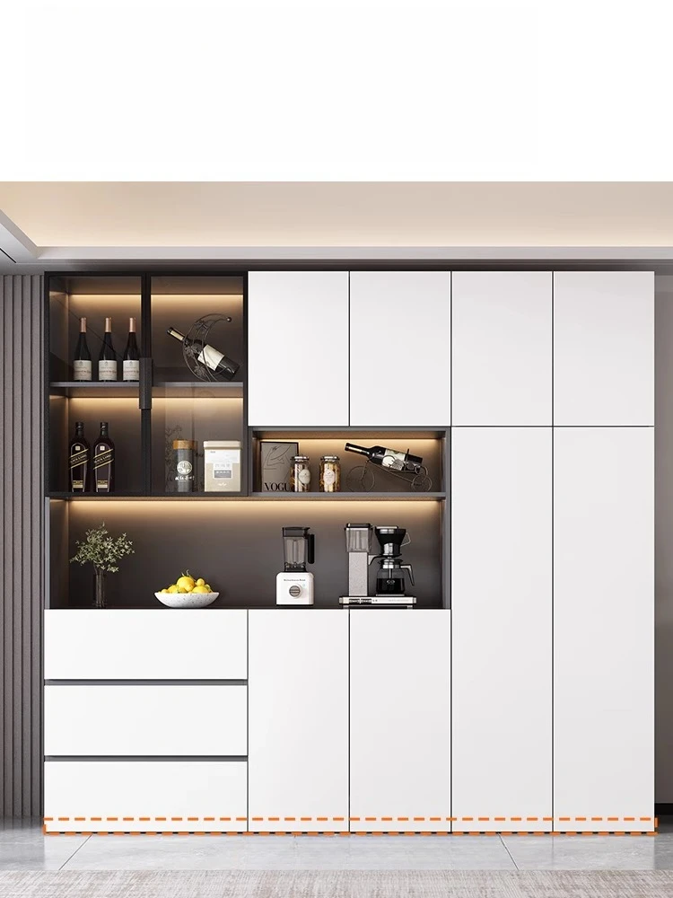 

Customized Glass door light luxury display cabinet living room modern simple integrated wall home