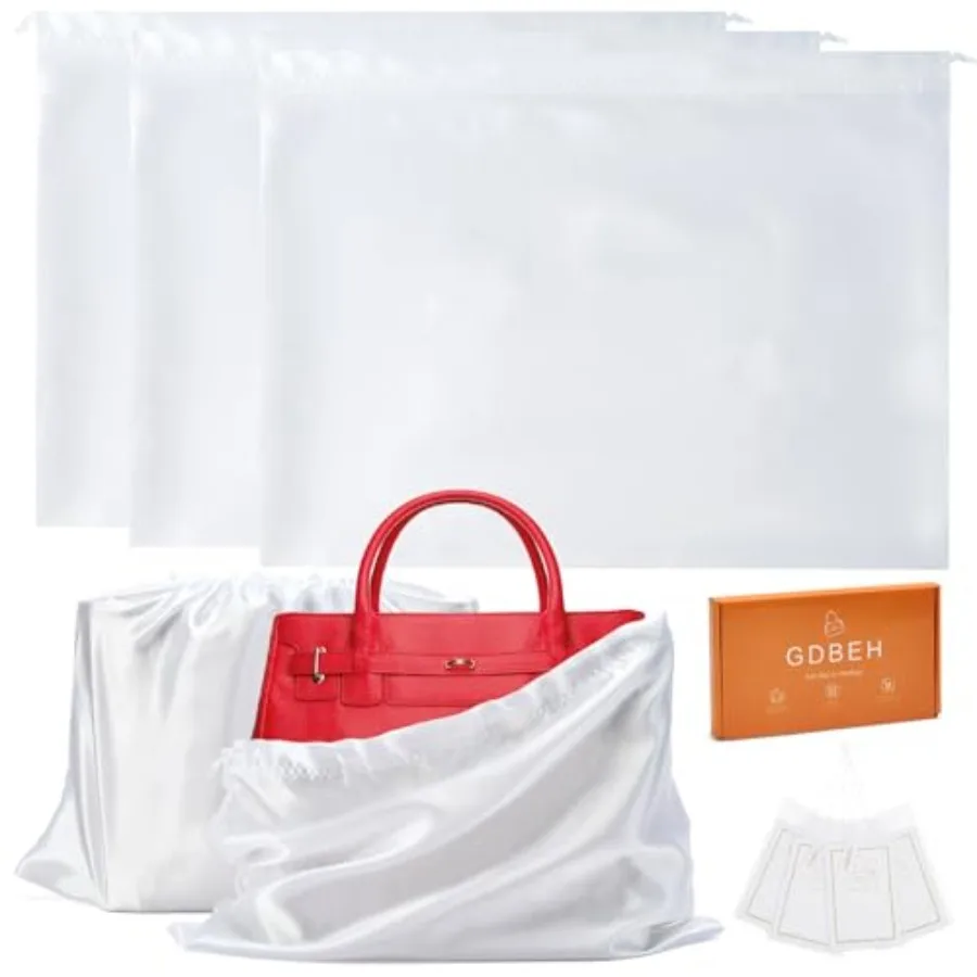 

3 Pack Dust Bags for Purses and Handbags Silk Purse Dust Bags for Storage With Drawstring Large Dust Bags for Handbag Dust Cove