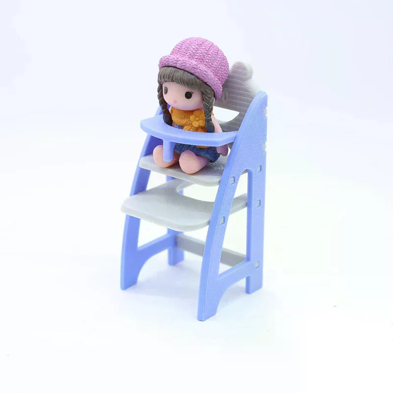 1/12 Dollhouse Simulation Baby Dining Chair Model Dollhouse Miniature Living Furniture Decoration Children Pretend Play Toys