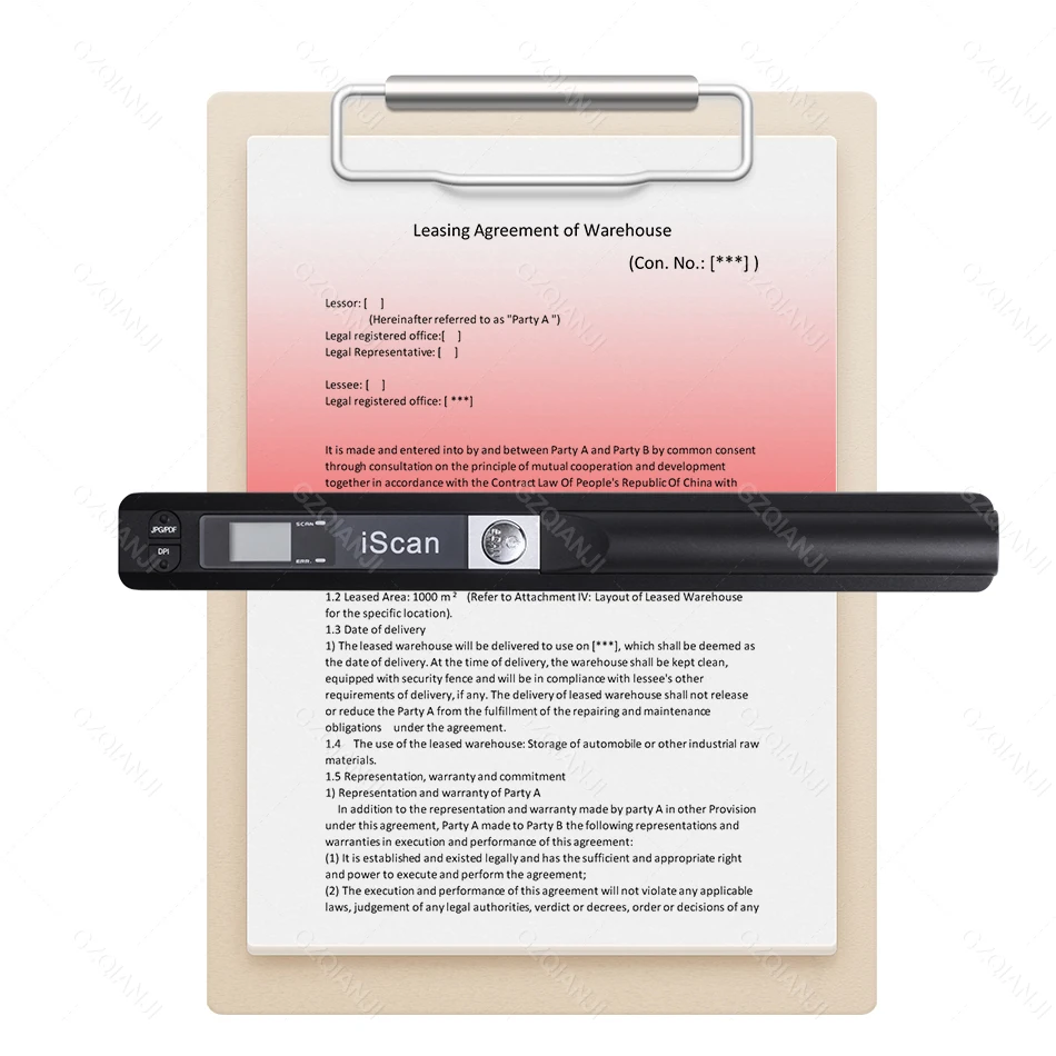 A4 Document Portable Scanner New Creative Handheld Mobile Portable iScan 900 DPI USB 2.0 LCD Display Support JPG / PDF Format