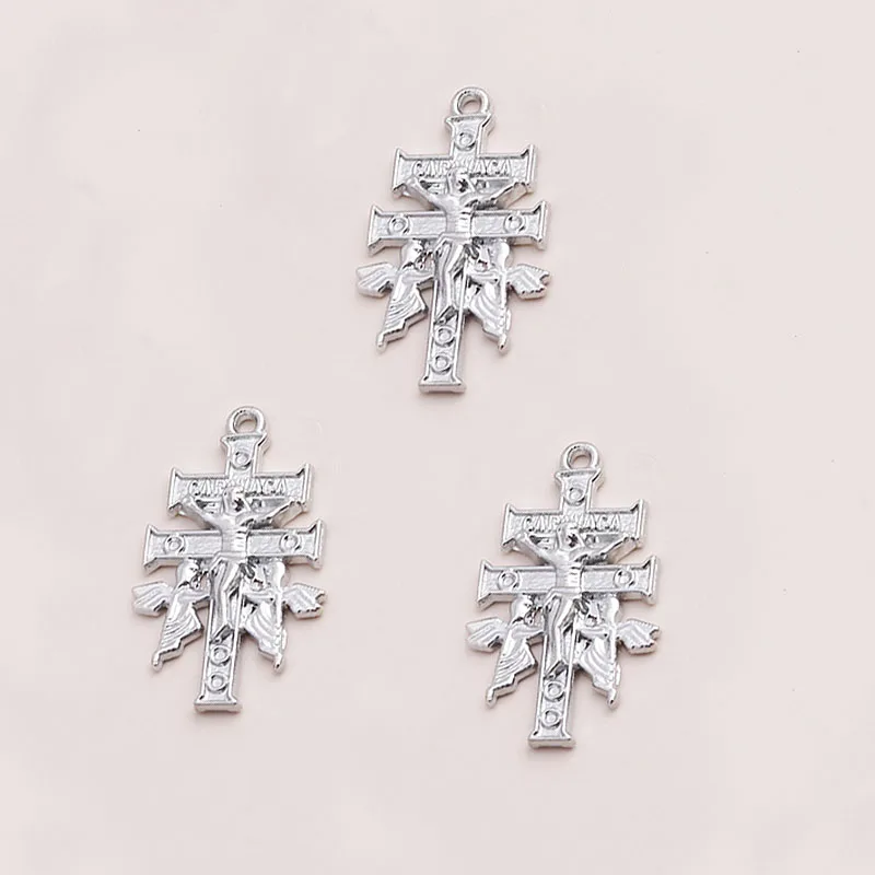 Leslie 10 Stück Vintage Gold Silber Farbe Jesus Kreuz Charms für Schmuckherstellung Punk Hip Hop Crucifx Anhänger Halskette Frauen Männer Diy – Detail 5