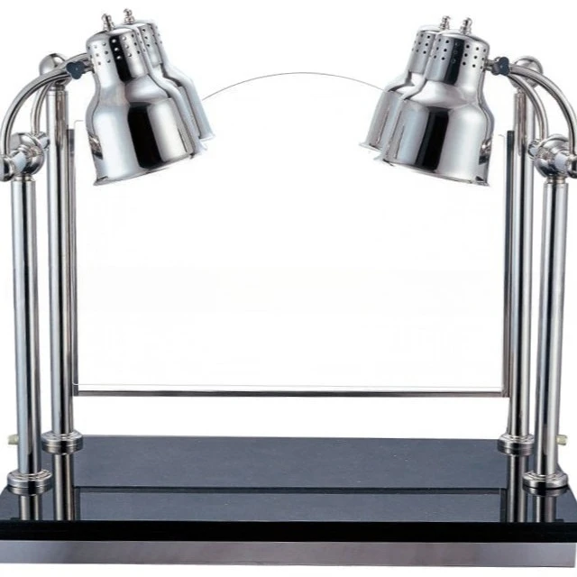 Stainless steel double head food insulation lamp, marble seat insulation lamp