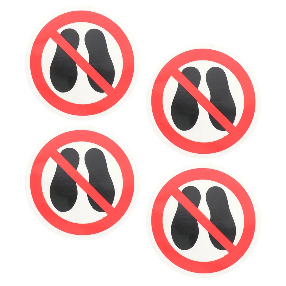 

4 шт., наклейки с предупреждающим знаком, круглые виниловые наклейки, защитная этикетка для гладкой поверхности машины, стеклянные металлические наклейки на стену