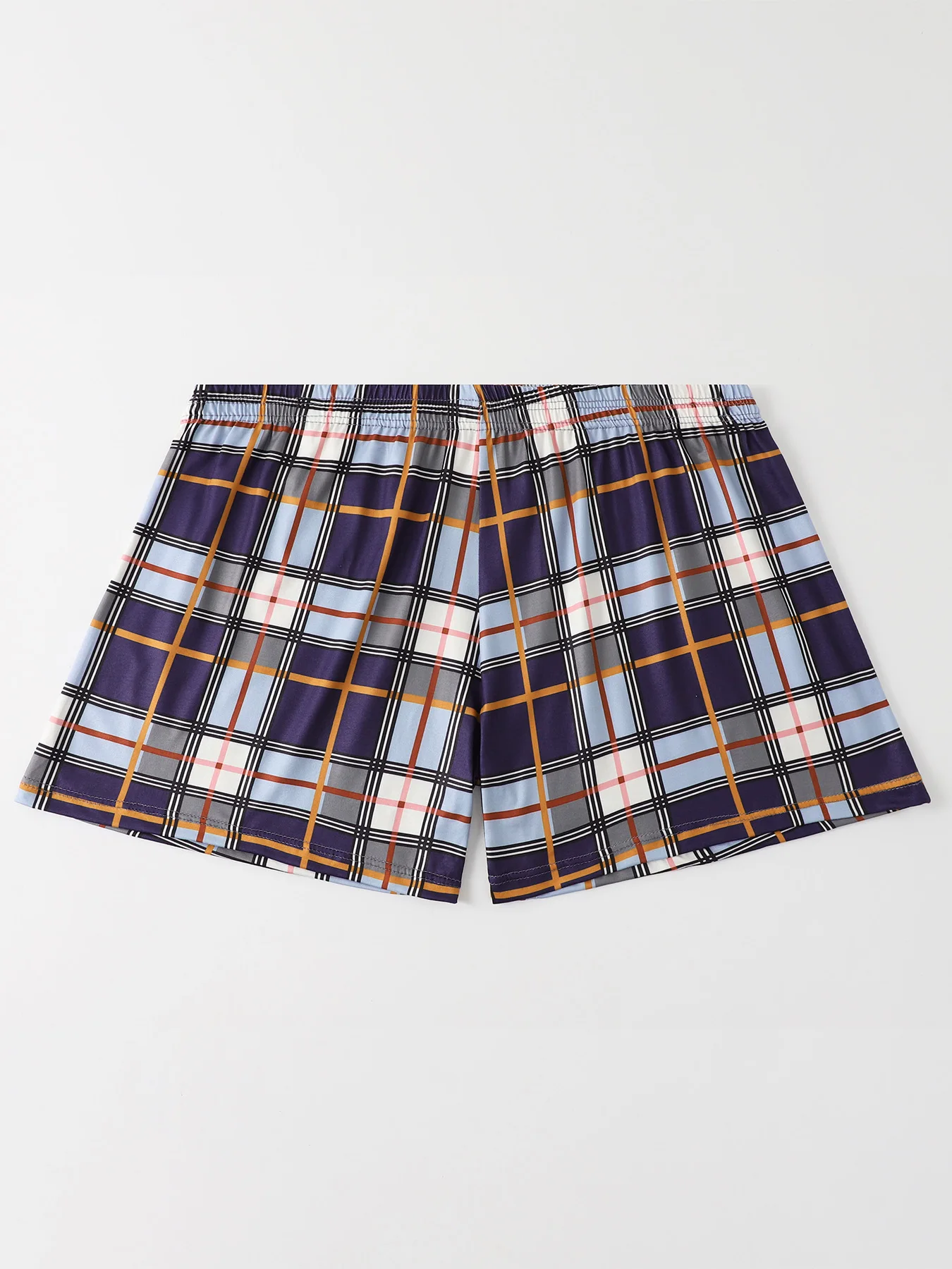 Random 1 Pieces Men's Plaid Boxer Shorts Casual Aro-Pant Breathable Loose Fit Lounge Underwear Sleep Shorts High-Waist Boxer image 4
