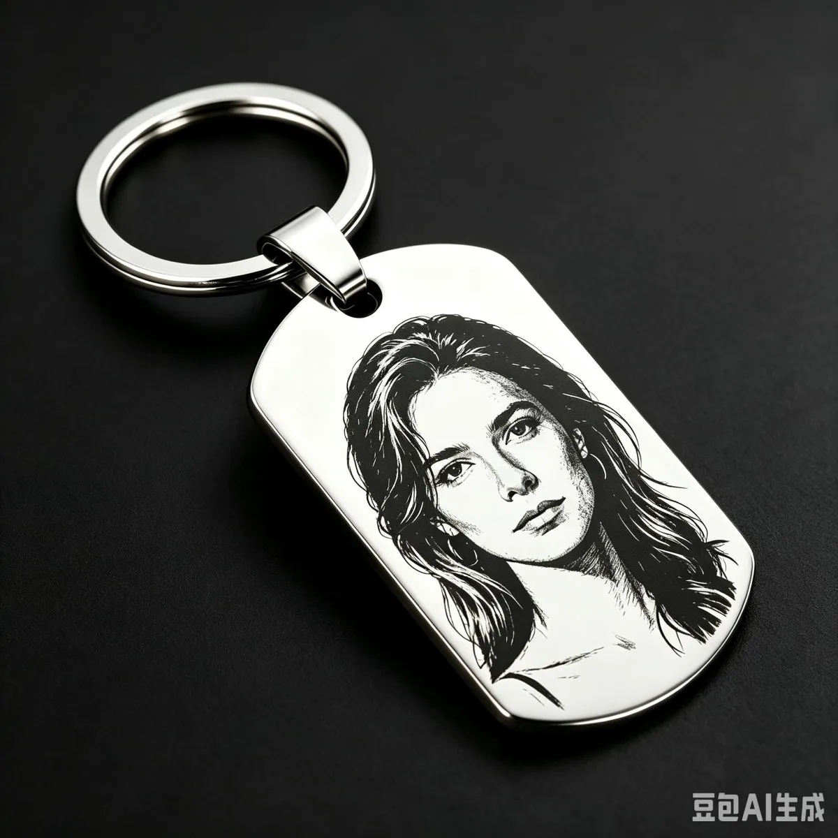 Laser Engraved Custom Photo Stainless Steel Keychain Personalized Pendant for Couple Friend Pet Graduation Holiday Gift