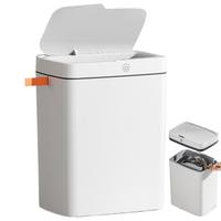 Sensor Trash Can USB Rechargeable Trash Bin Waterproof Bathroom Garbage Can 15L Intelligent Trash Bin for Bedroom Bathroom