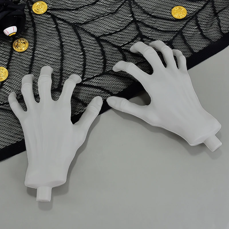 

2Pcs Halloween Fake Skeleton Hand Simulation Plastic Ghost Hand Haunted House Halloween Party Decor Horror Props Home Ornament