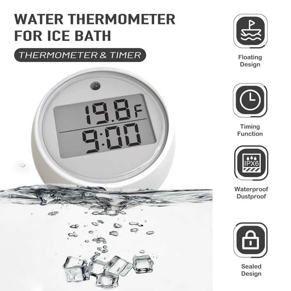 Termómetro flotante para piscina, Monitor de temperatura, LCD Digital transparente, agua de baño para natación en hielo