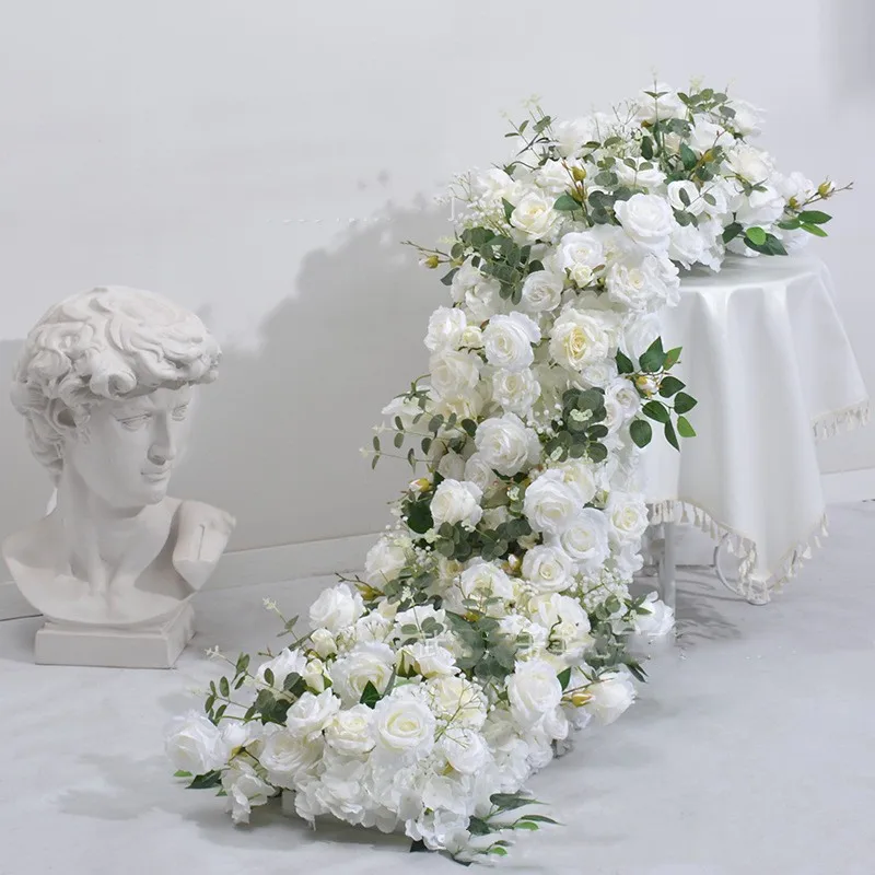 

200cm White Cloth Bottom Flower Wall Simulated Flower Photography Background Wedding Decoration Wall