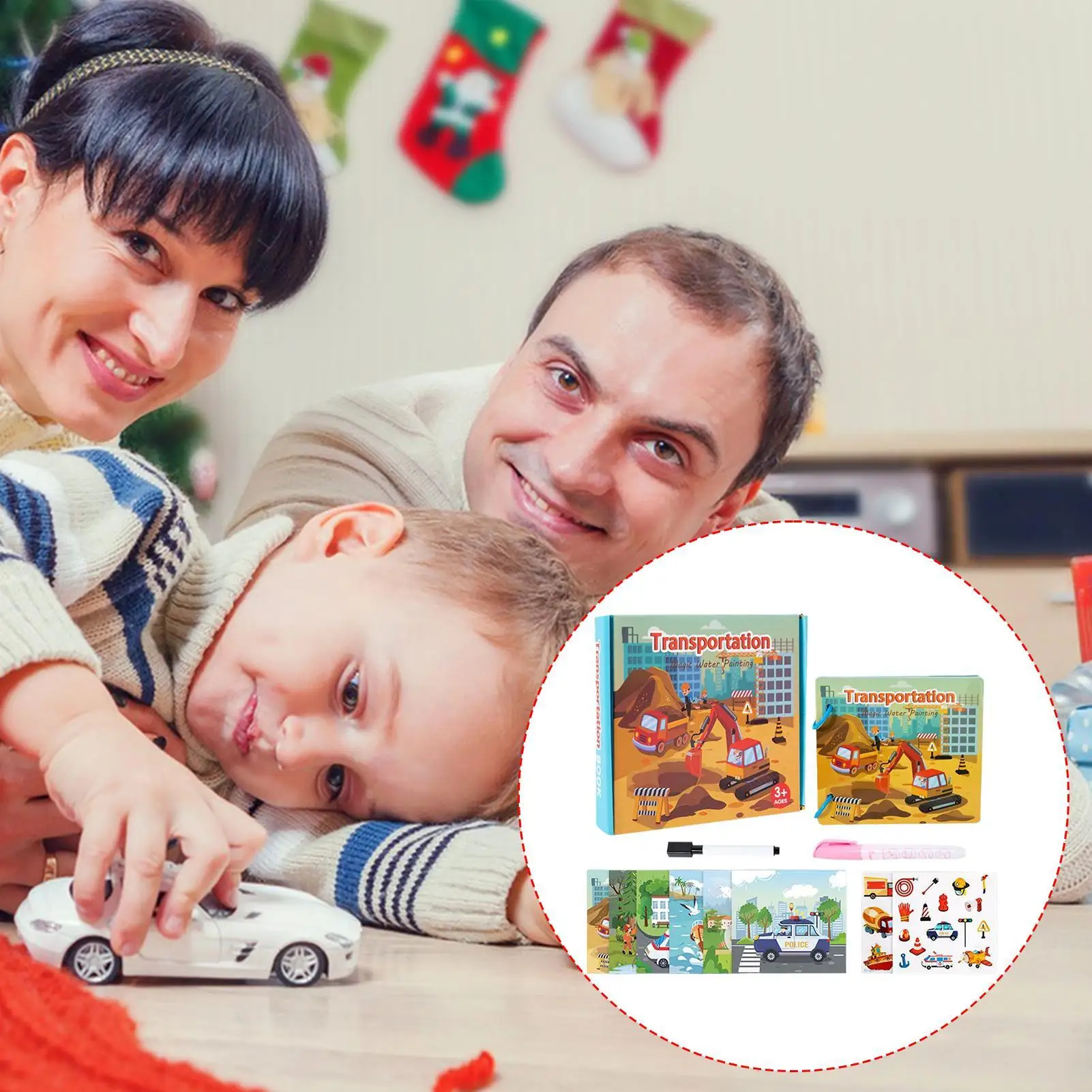 Książka do rysowania akwarelami, interaktywna zabawka, bezpieczna, książka z farbami akwarelowymi dla rodziny, dziecka, rodzica, chłopca, dziewczynki, do domu, szkoły.