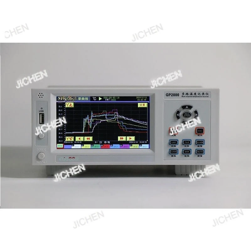 GP2008 8-Channel Temperature Logger USB & RS485 Multi-Channel Temperature Recorder With 5-inch TFT LCD Display
