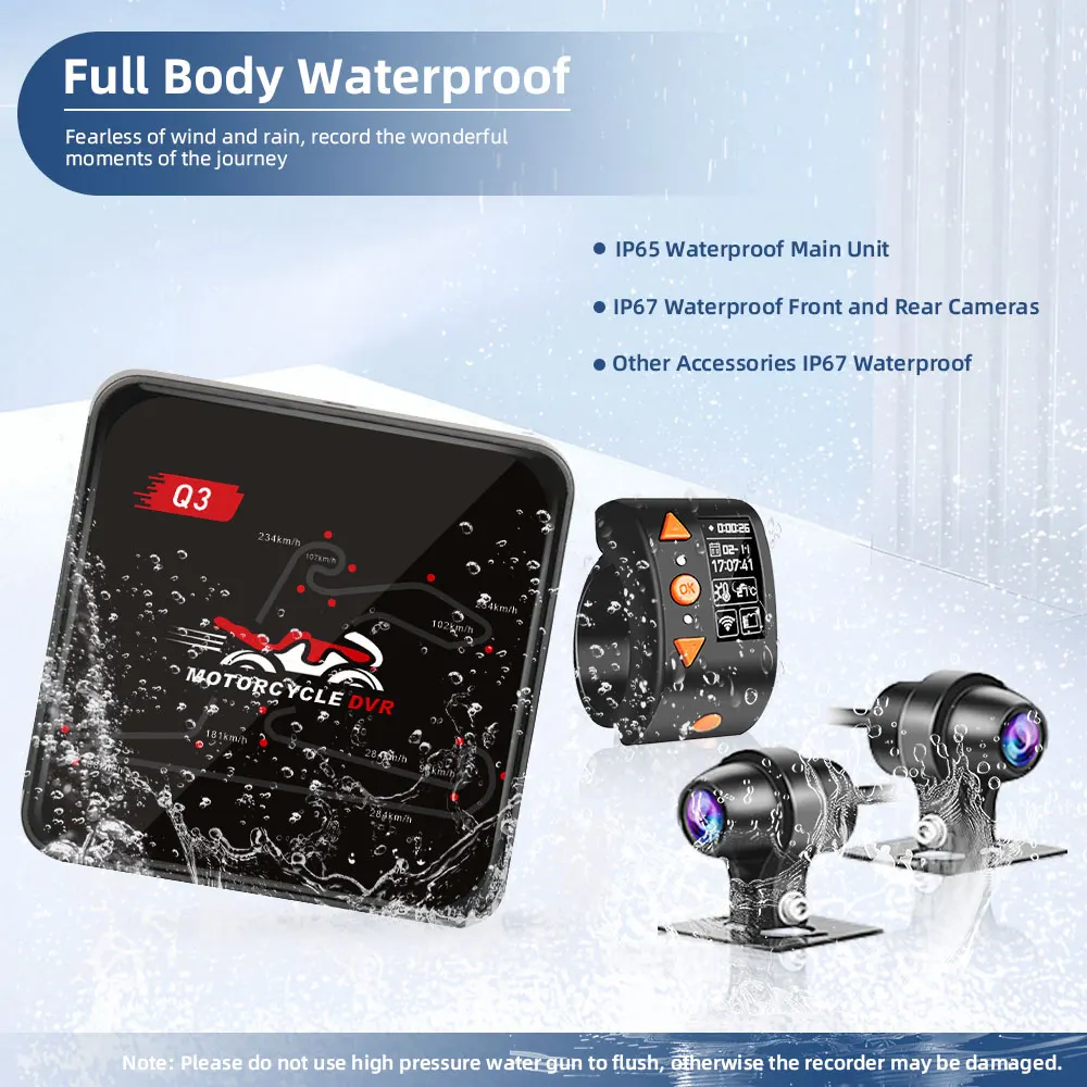 VSYS 5G WIFI  Motorcycle Camera Dual 1080P Dual-lens high-definition waterproof