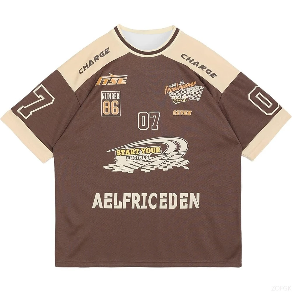 Aelfric Eden 90s المتضخم تي شيرت رجل جرافيك جيرسي مطبوعة عادية تيز الشارع الشهير خمر الصيف تي شيرت #2