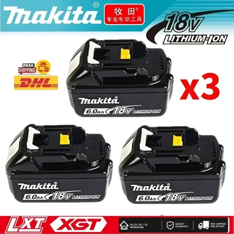 

DHL Ship Makita Rechargeable Power Tool Battery, Replaceable LED Lithium-ion, 18V 6.0Ah LXT BL1860B BL1860BL1850 BL1830