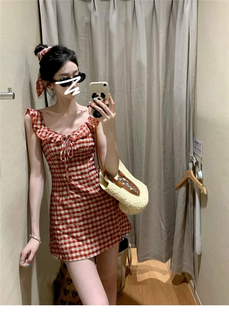 فساتين نسائية أنيقة بدون أكمام صيفية رايون ماكسي حزام سباغيتي شقوق مجوفة مربوطة منتجع عطلة الشاطئ عطلة أنيقة