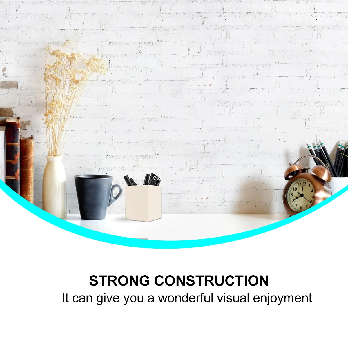 

2pcs Diy Snow Mud Wooden Pencil Holder Lightweight Simple Design Desktop Organizer For Stationery Pen Storage Office Desk