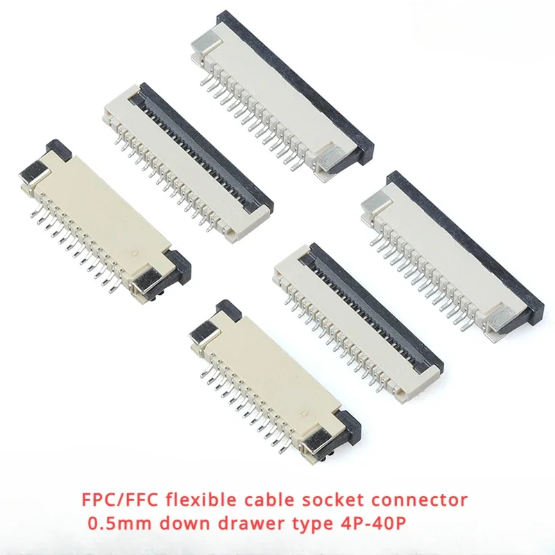 FPC/FFC Flexible flat cable socket Connector The 0.5 mm Drawer type under 4P-40P