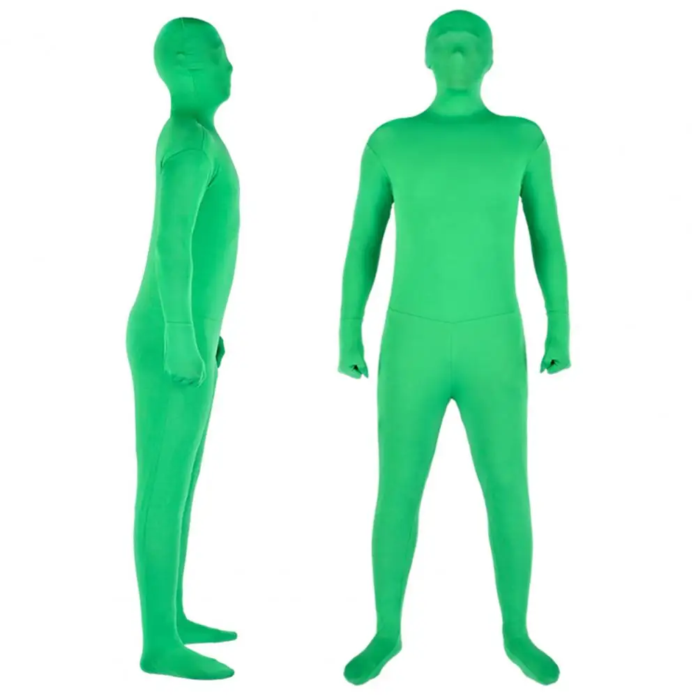 Practical Wear Resistant Chroma Key Background Tight Suit Breathable Integrated Green Screen Cloak Sci-Fi Effects Supplies