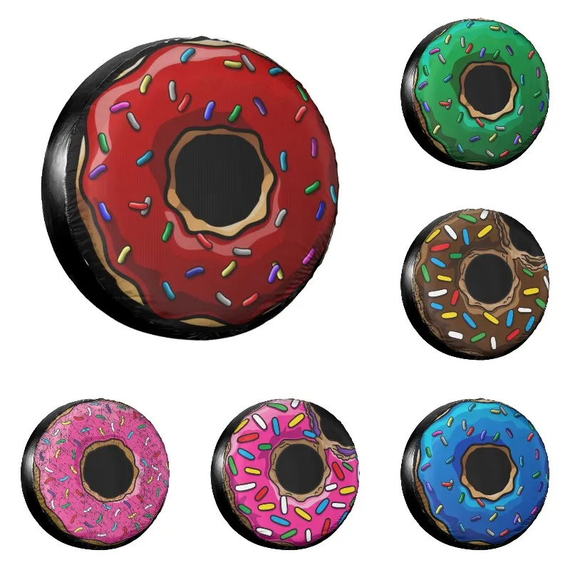 Food Donut Spare Tire Cover Case Bag Pouch Weatherproof Dust-Proof Doughnut Wheel Covers for Jeep Hummer 14