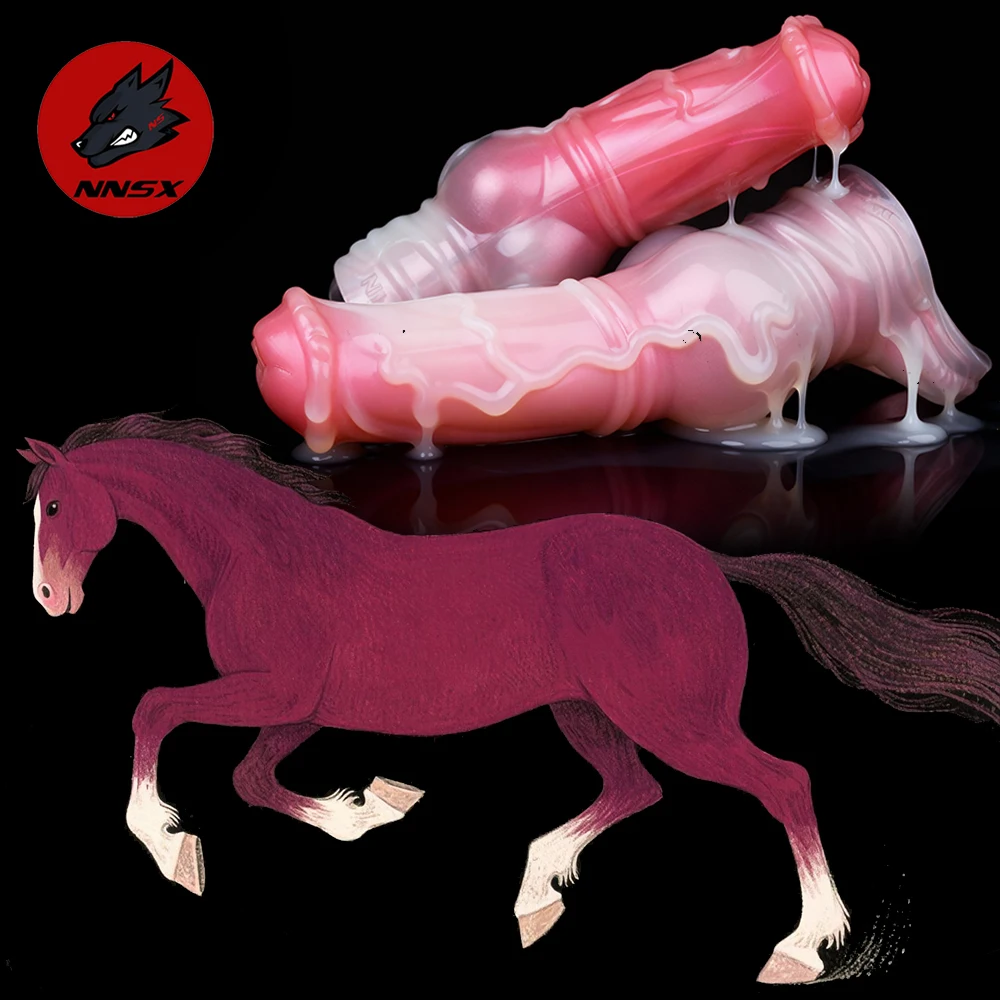NNSX Silicone Big Knot Dildo Sheath Animal Horse Penis Sleeve Enlargement Dick Extender Reusable Condom Adult Sex Toy for Men