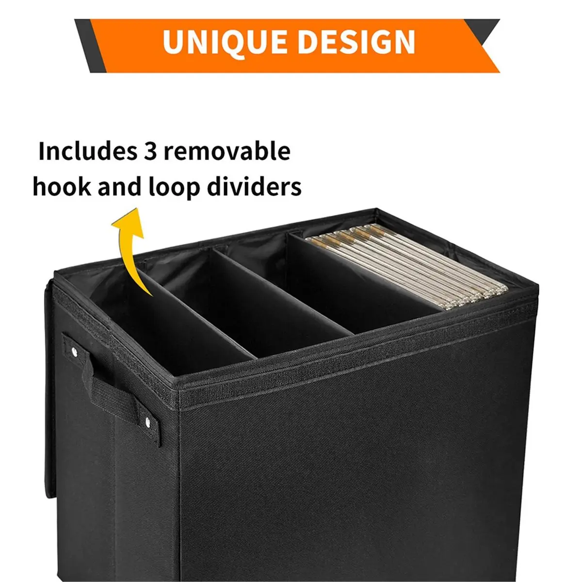ABNH Comic Book Storage Box Comic Book Organizer Box with 3 Partition Large Capacity Document Container with Handle
