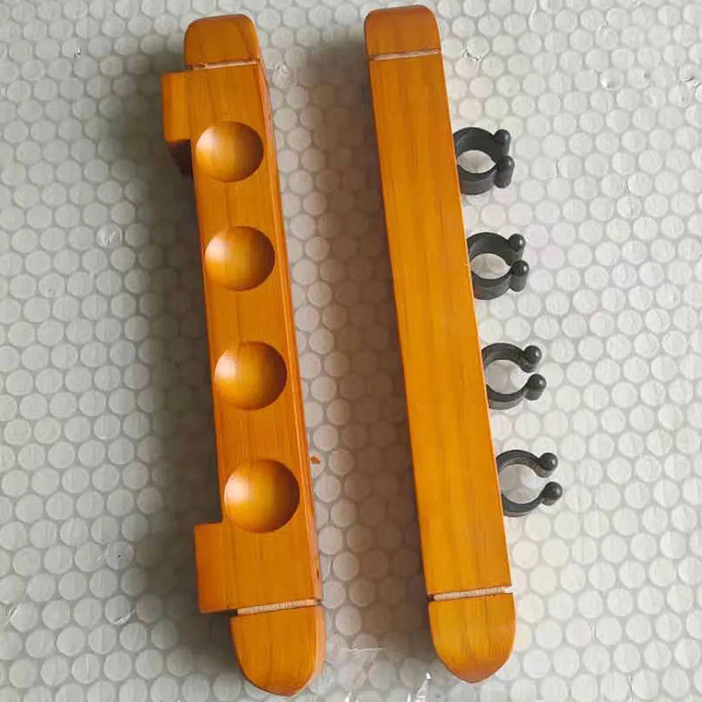 

Brand New High Performance High Quality Hot Sale Pool Cue Racks Billiard Pool Wooden Holder 1 Pair 4-Slot Functional